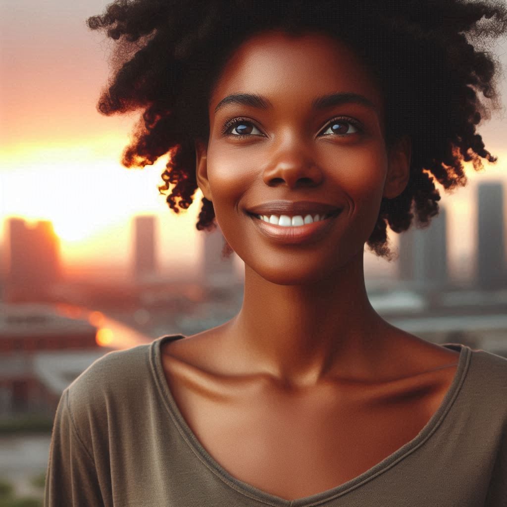 woman hopeful about the future🤩