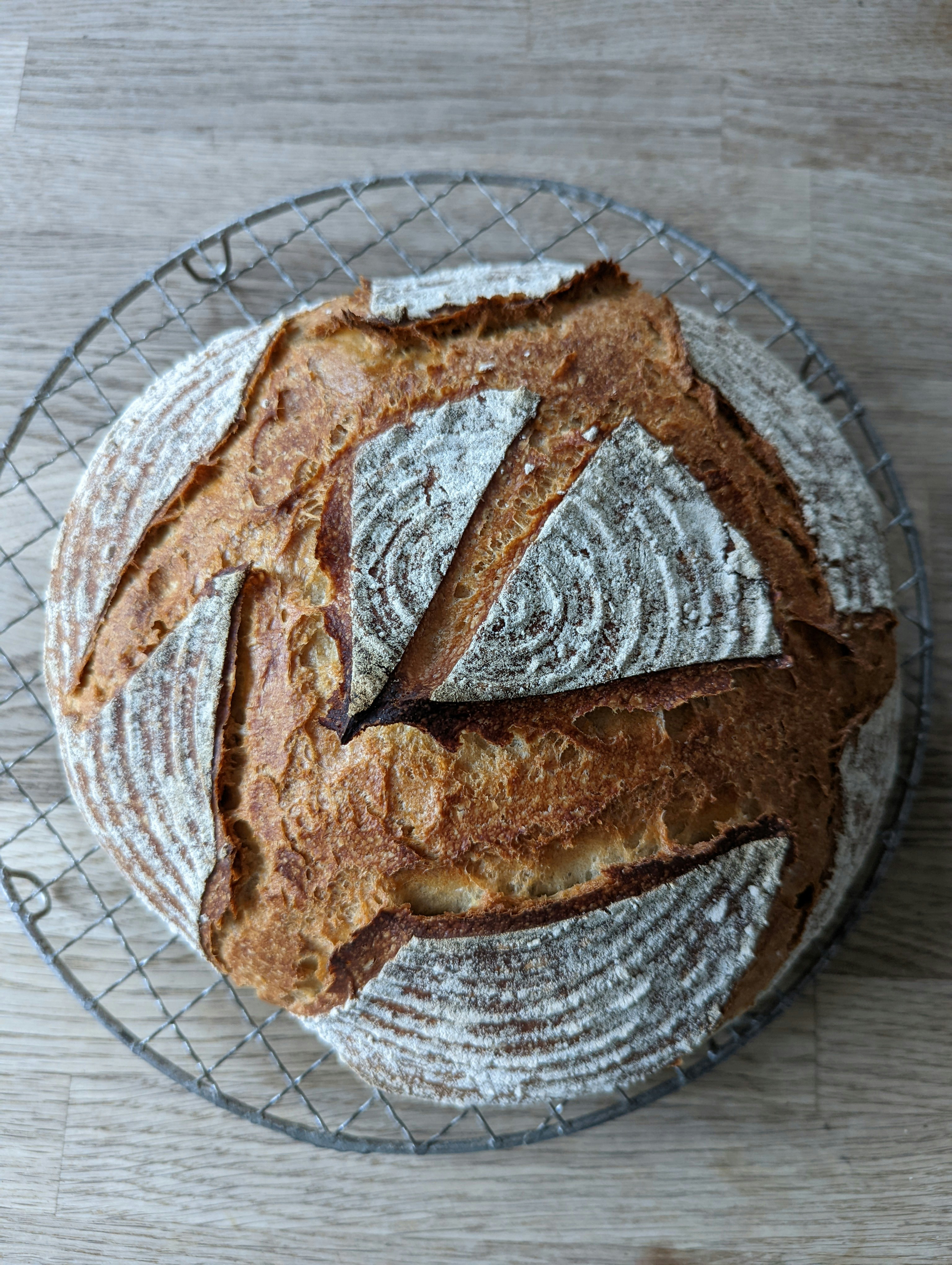 sourdough with a nice design on it uncut
