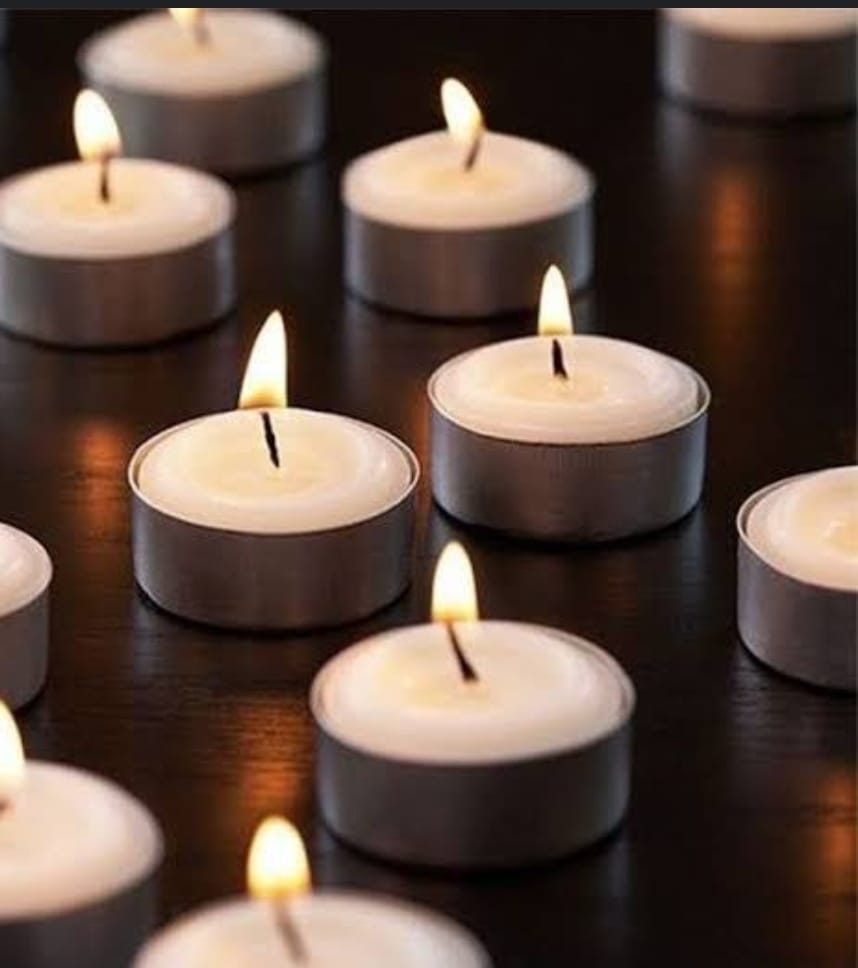 Lit candles for a calming atmosphere