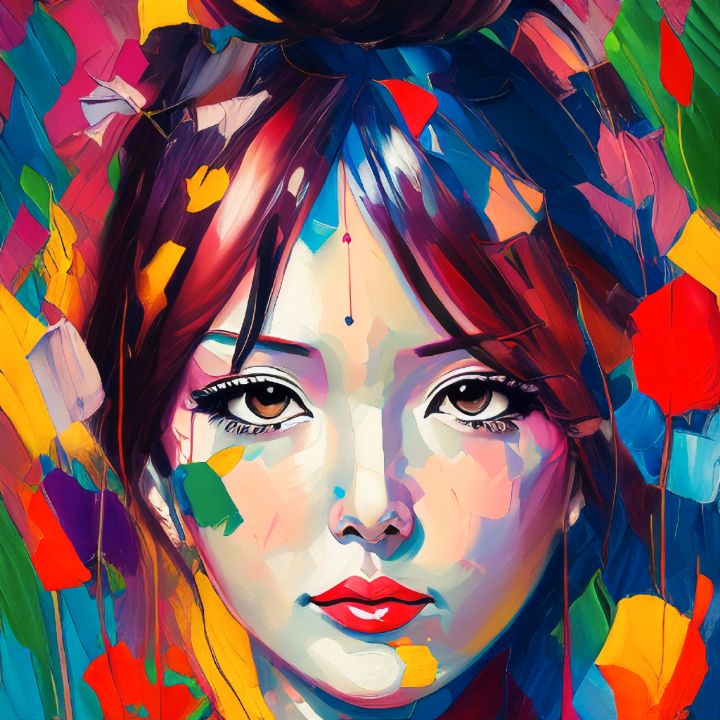 Beautiful image painting of a girl