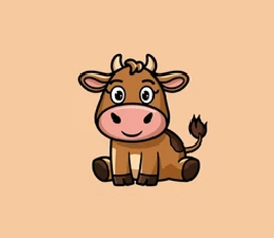 brown cartoon cow