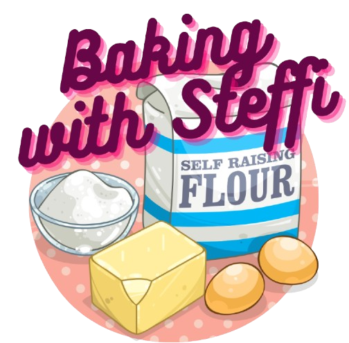 Image of Cake that reads Baking with Steffi