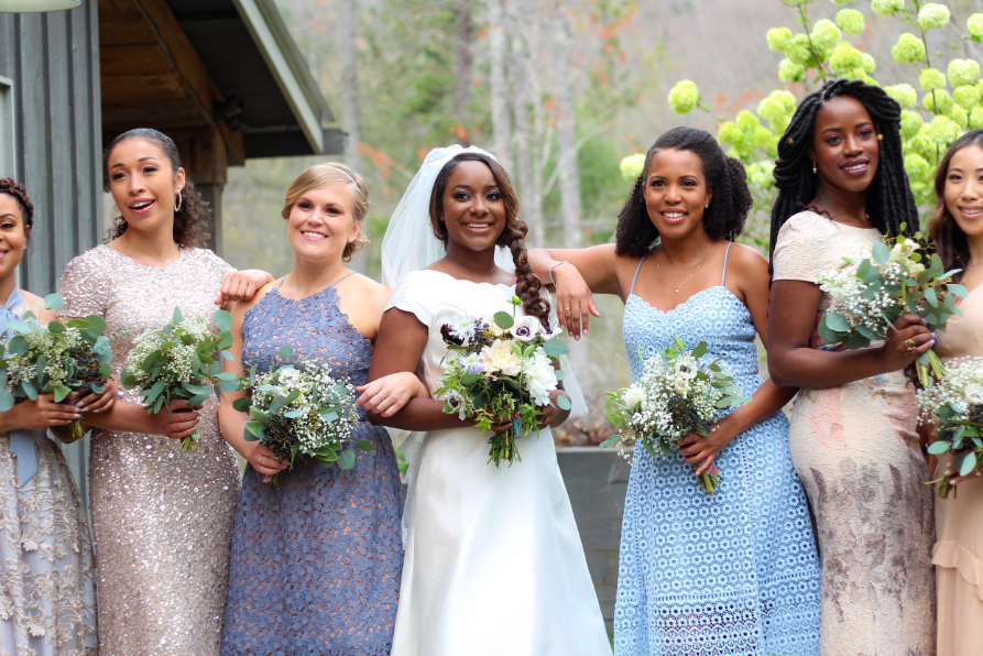 diverse group of braidsmaids