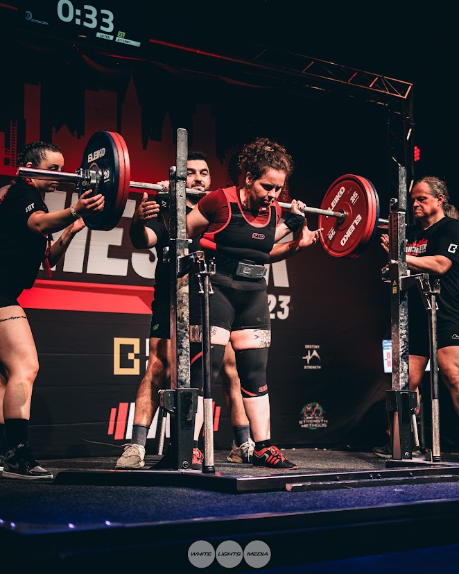 A Powerlifter Squatting
