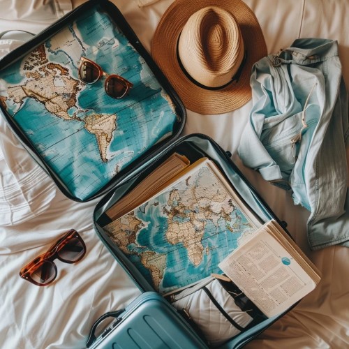 suitcase and holiday gear