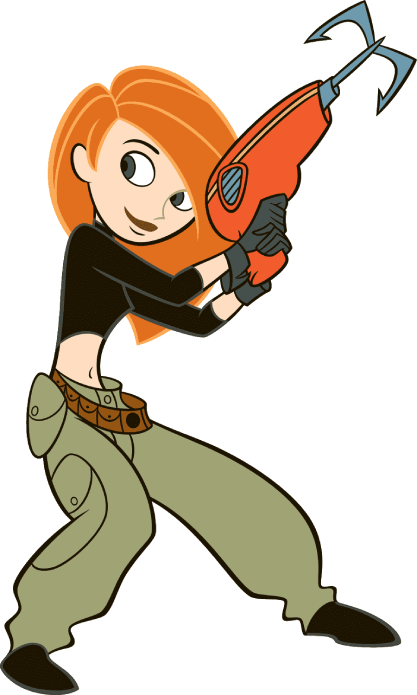 Kim Possible with a grapling hook gun