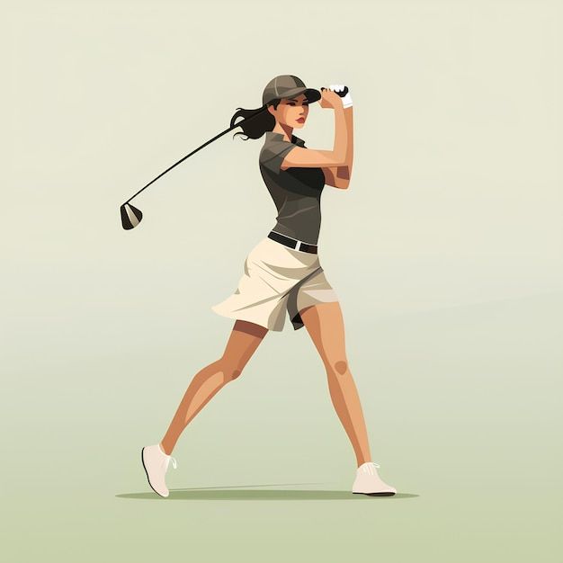 Woman playing golf
