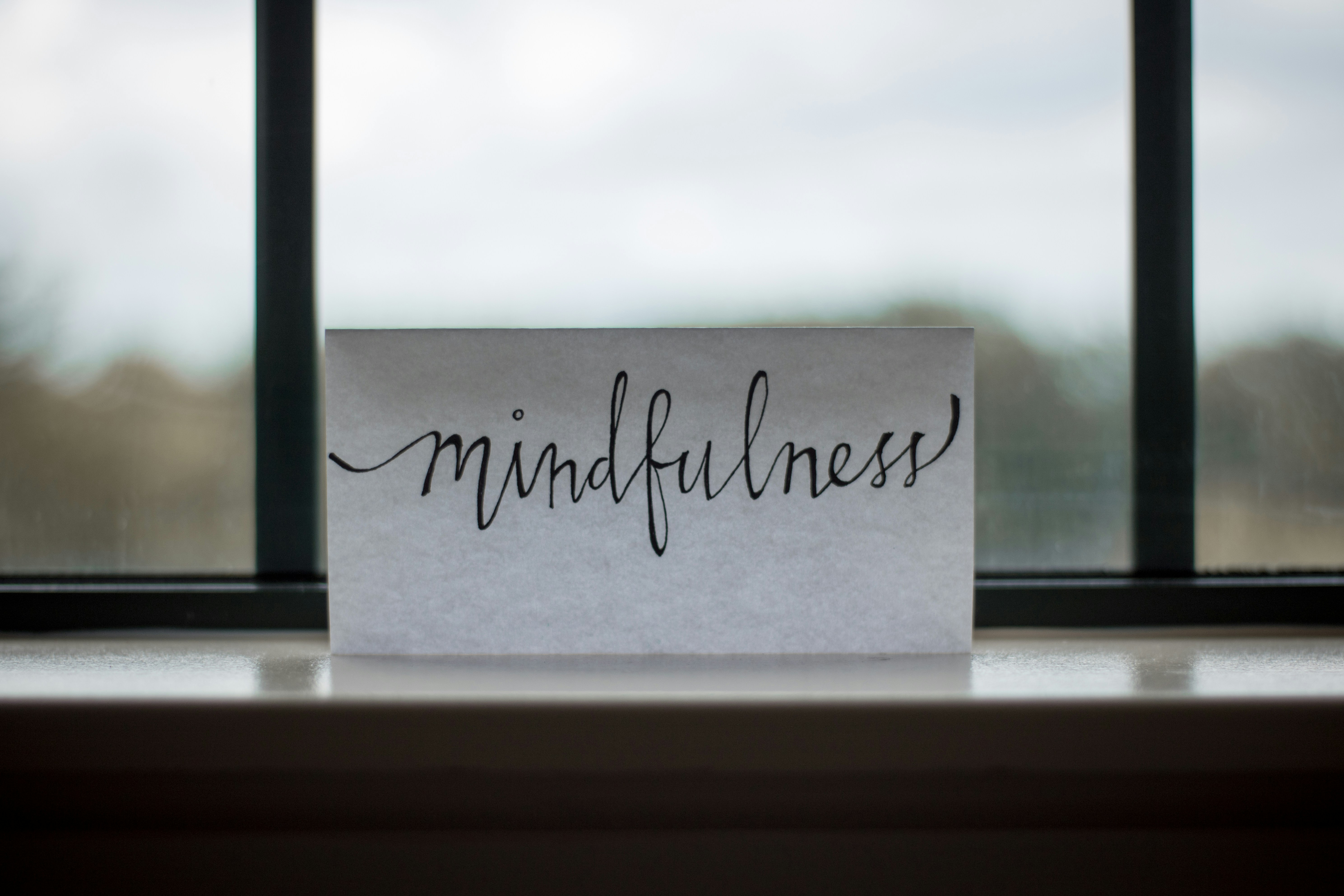 a card displaying the message of mindfulness