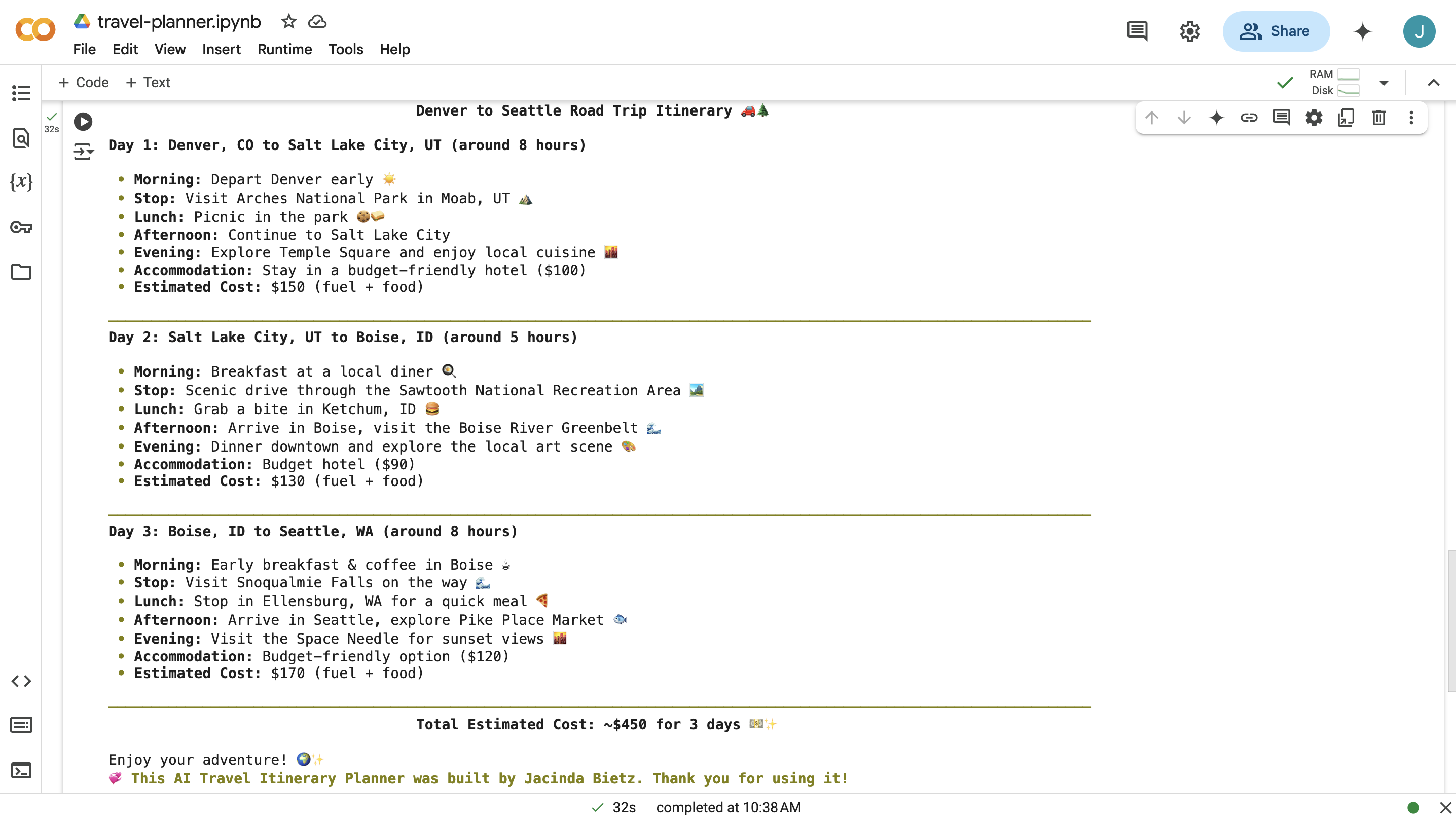 AI Travel Planner app image