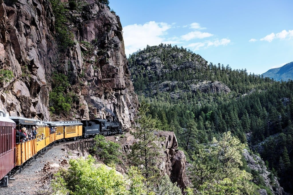Train ride in the mountains