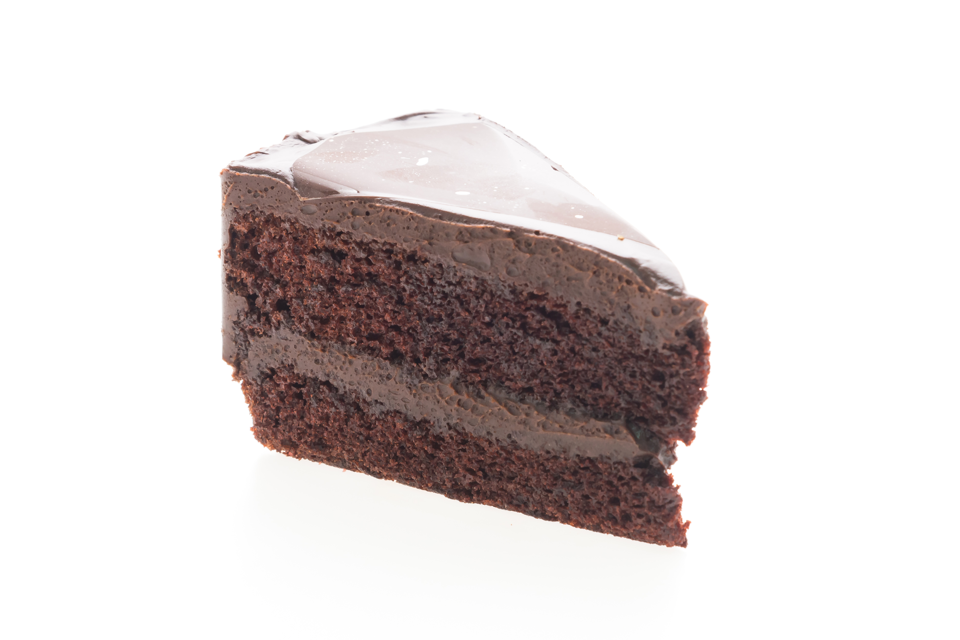 chocolate cake slice in white