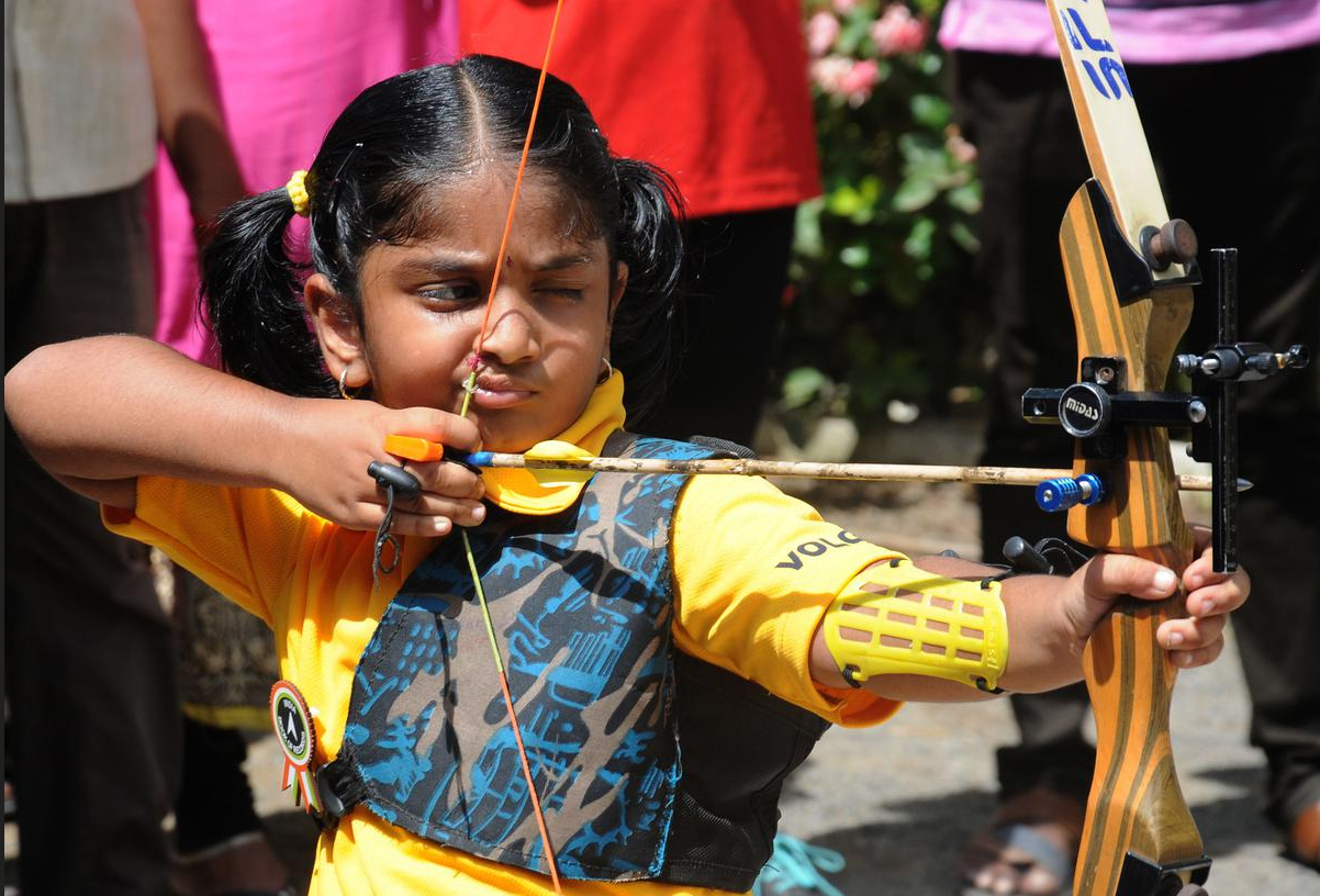kid playing archery