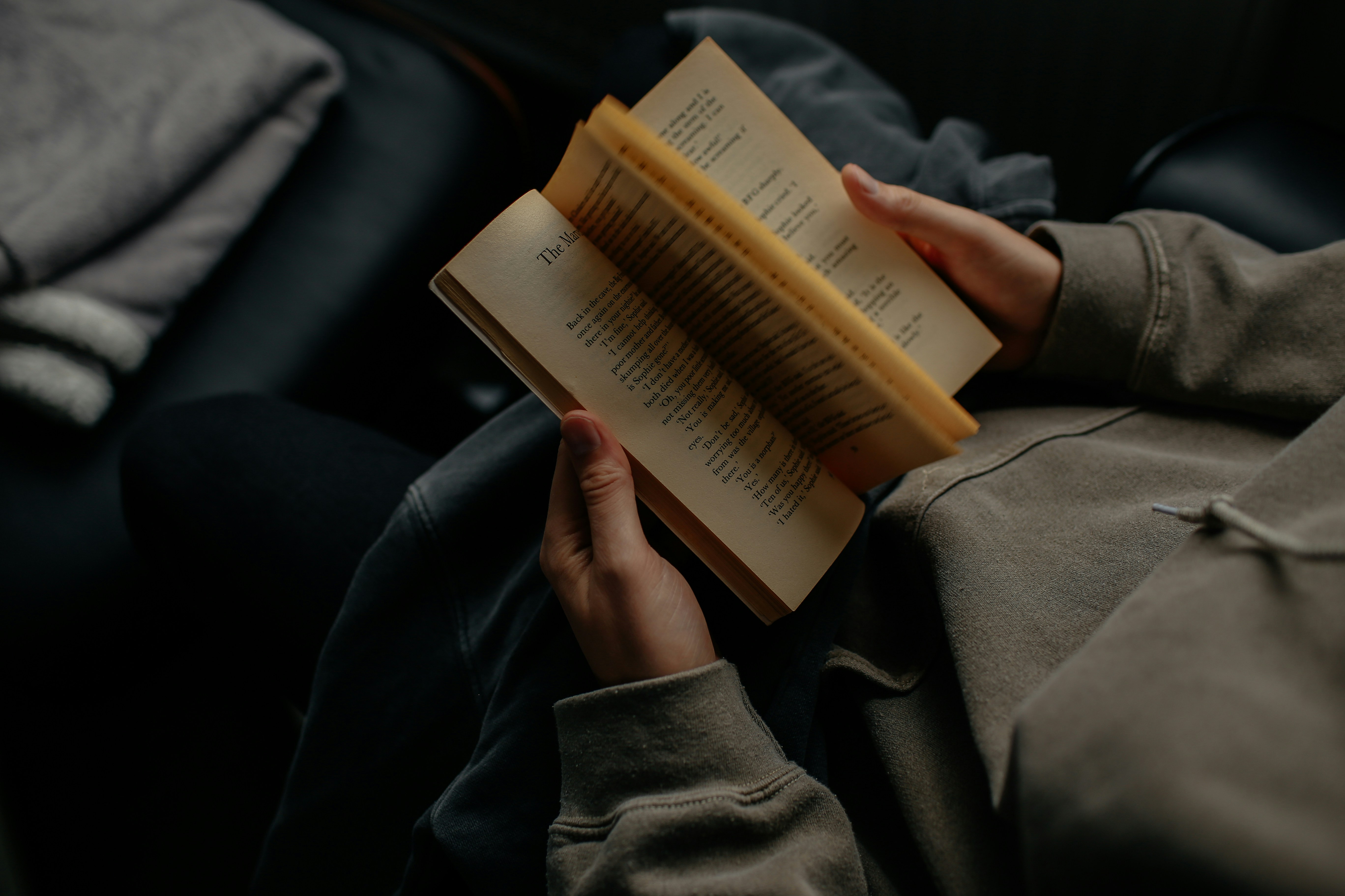 Person reading a book