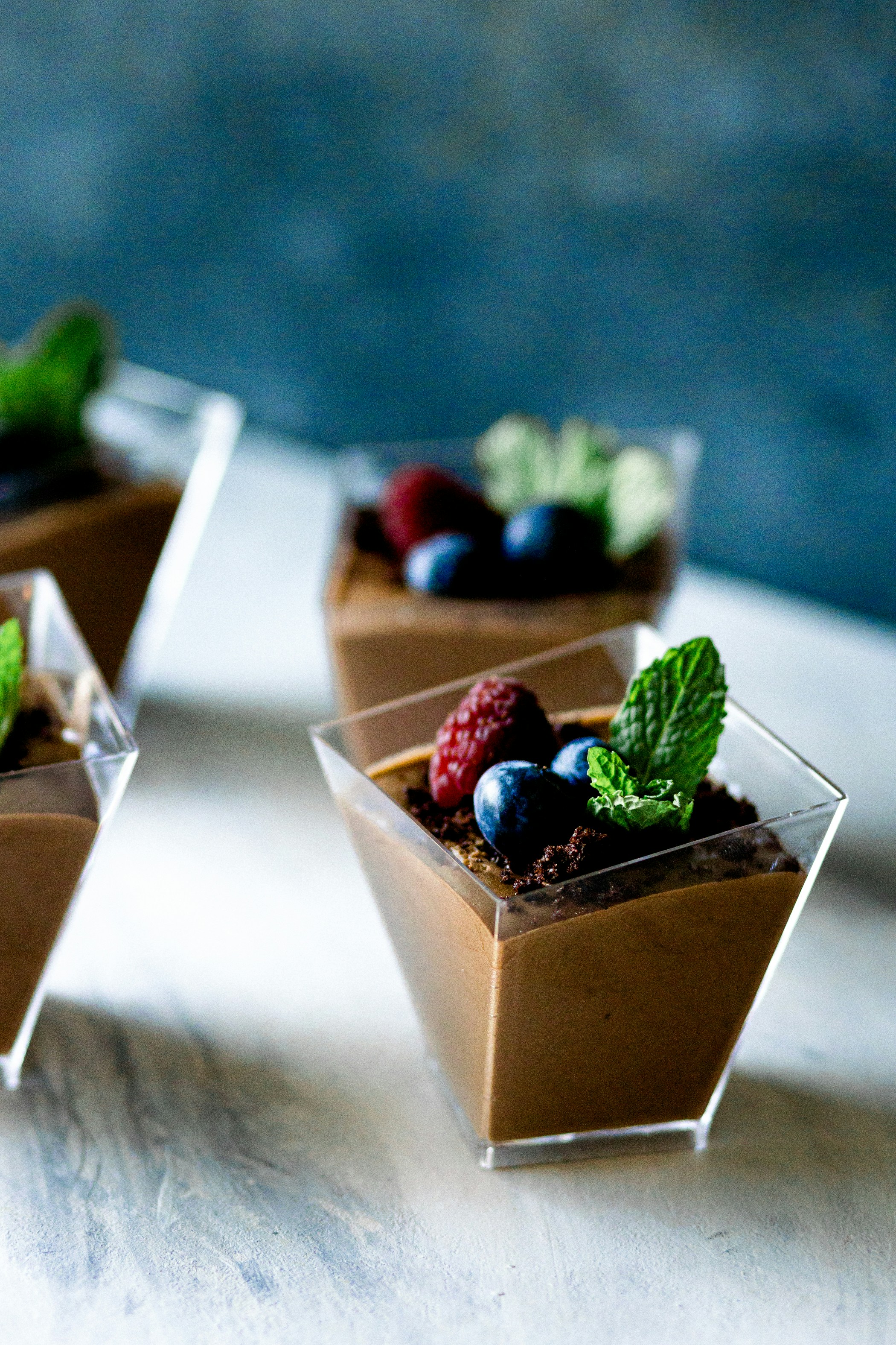 Mini desserts in glass jars