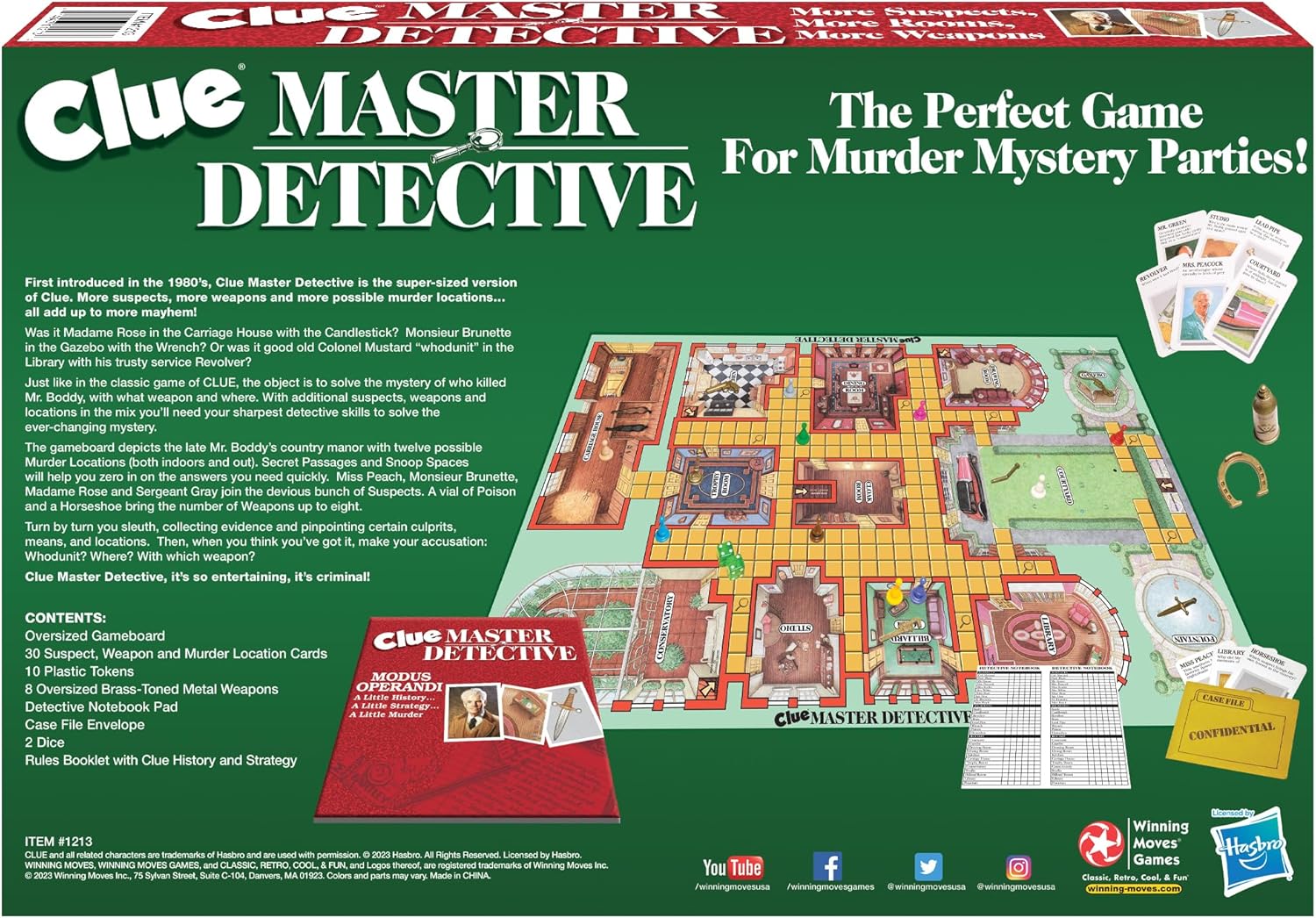 Clue Master Detective game box back