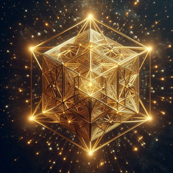 3D metatrons cube in gold