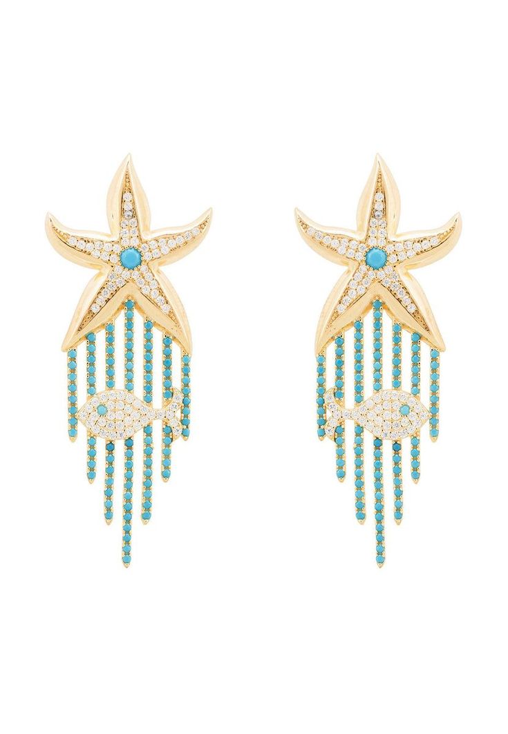 starfish chandelier earrings
