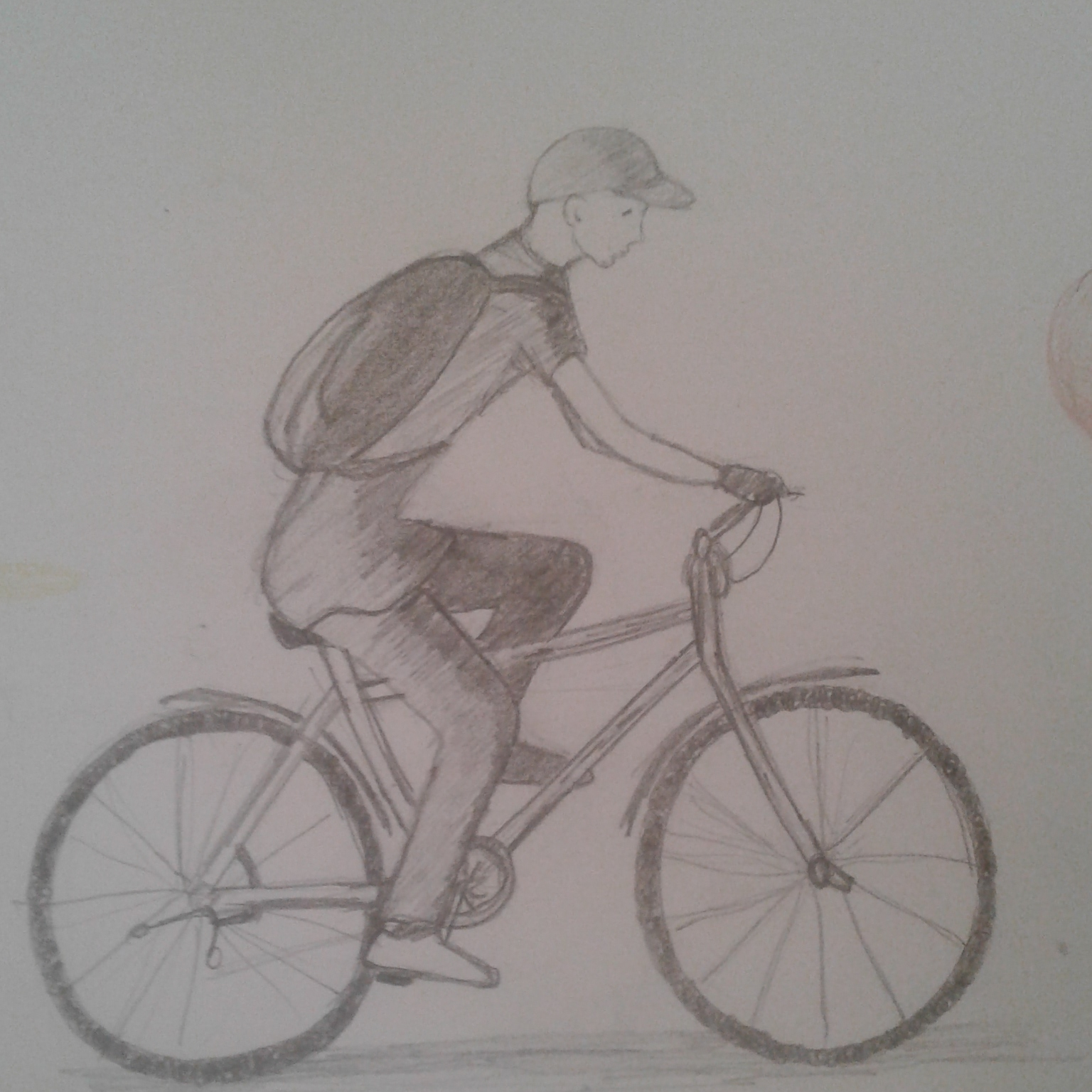  drawing of a cyclist