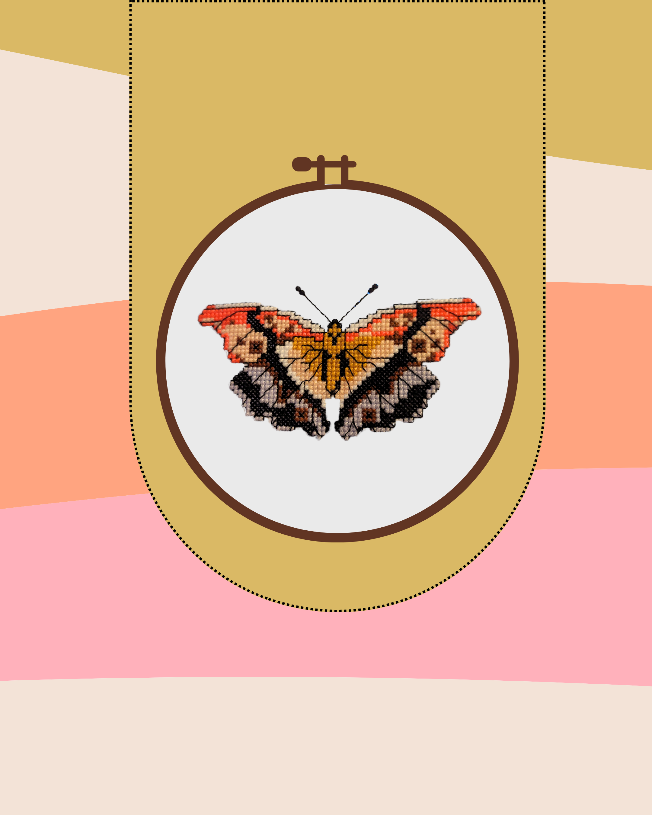 Cross stitch of a butterfly