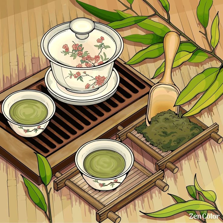 Tea prepared in porcelain