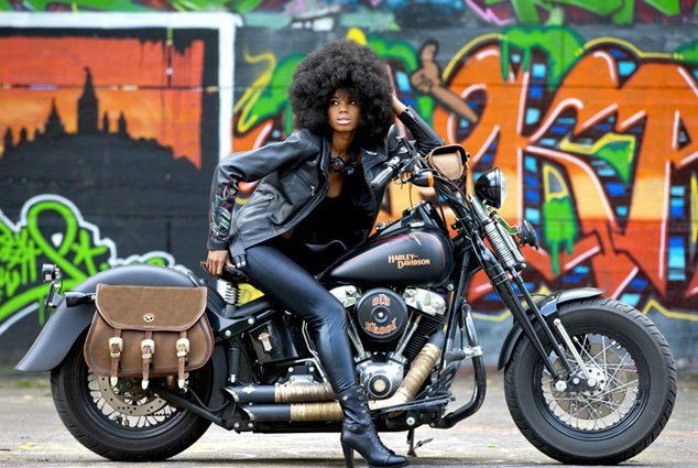 Black girl on a bike