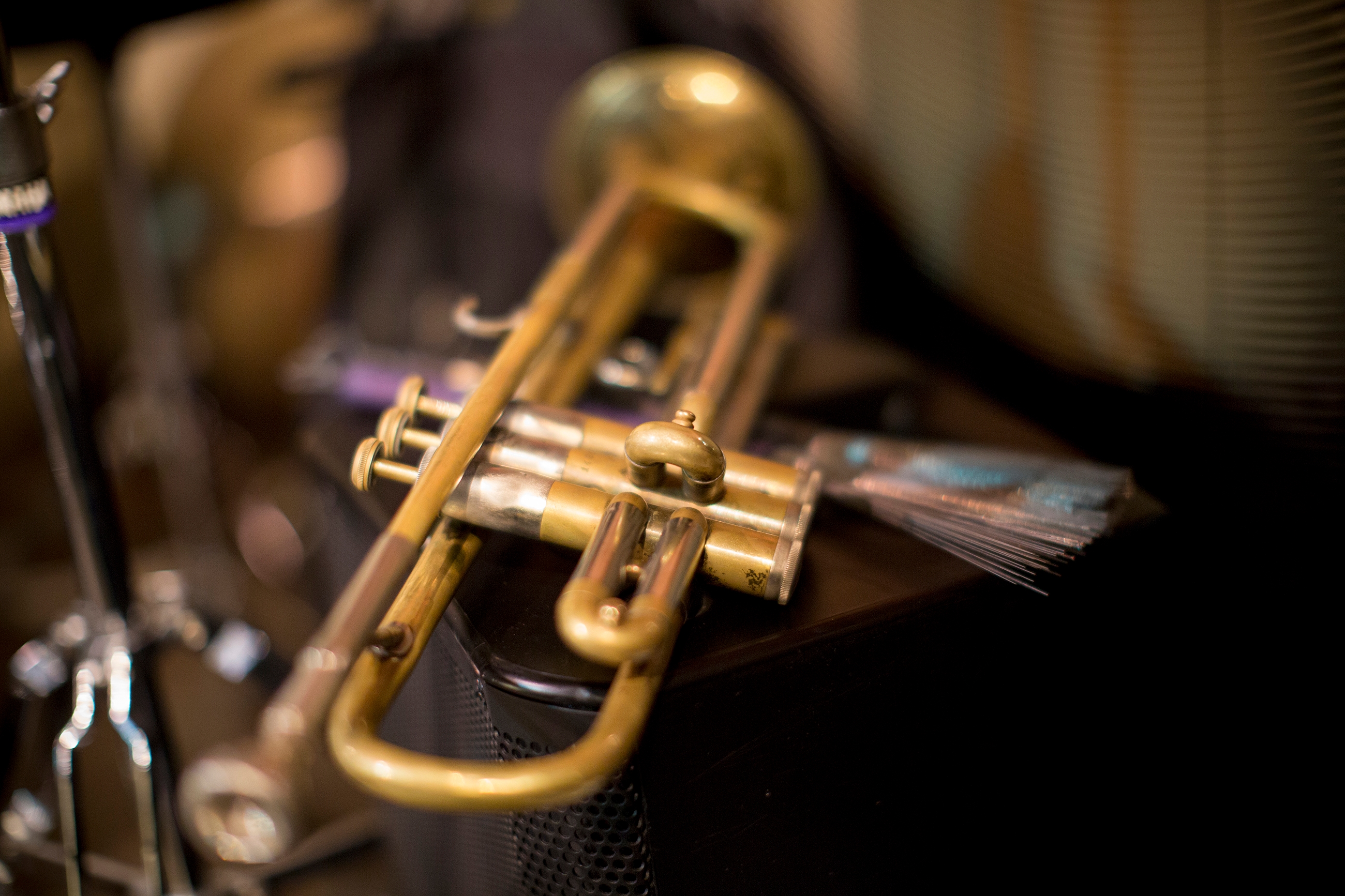 Old worn out trumpet