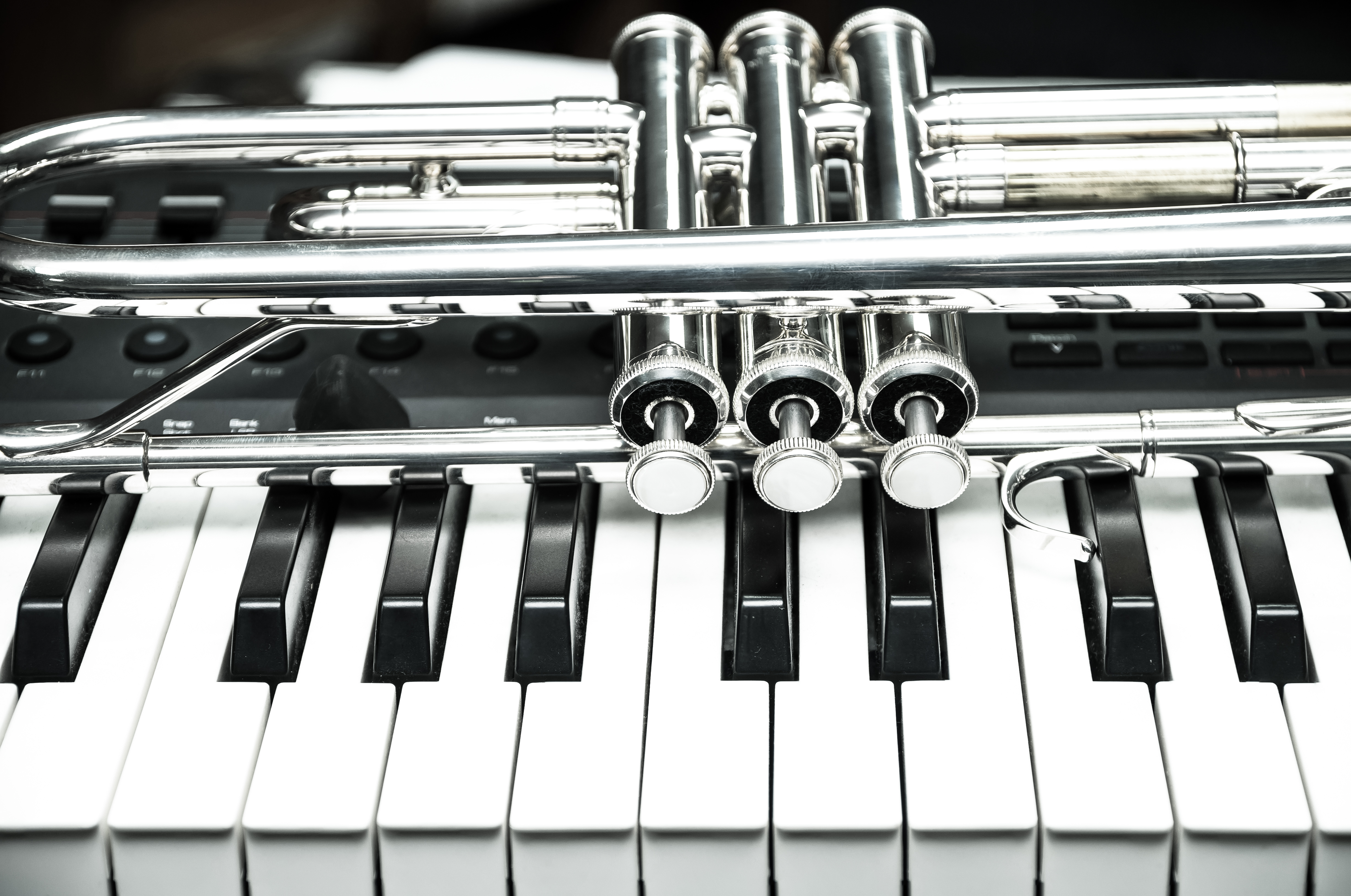 Trumpet on a keyboard