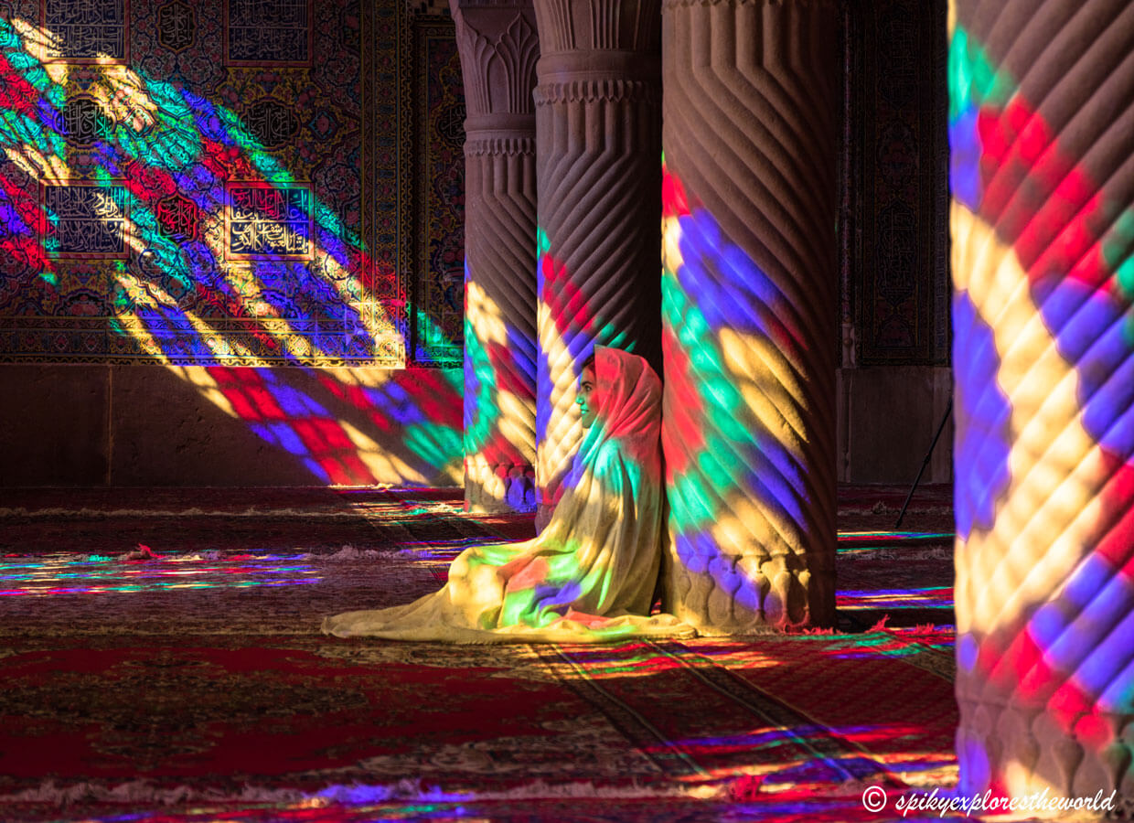 the entrance to Shah mosque in Isfahan