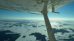Cessna 172 flying over Sherbrooke, Quebec