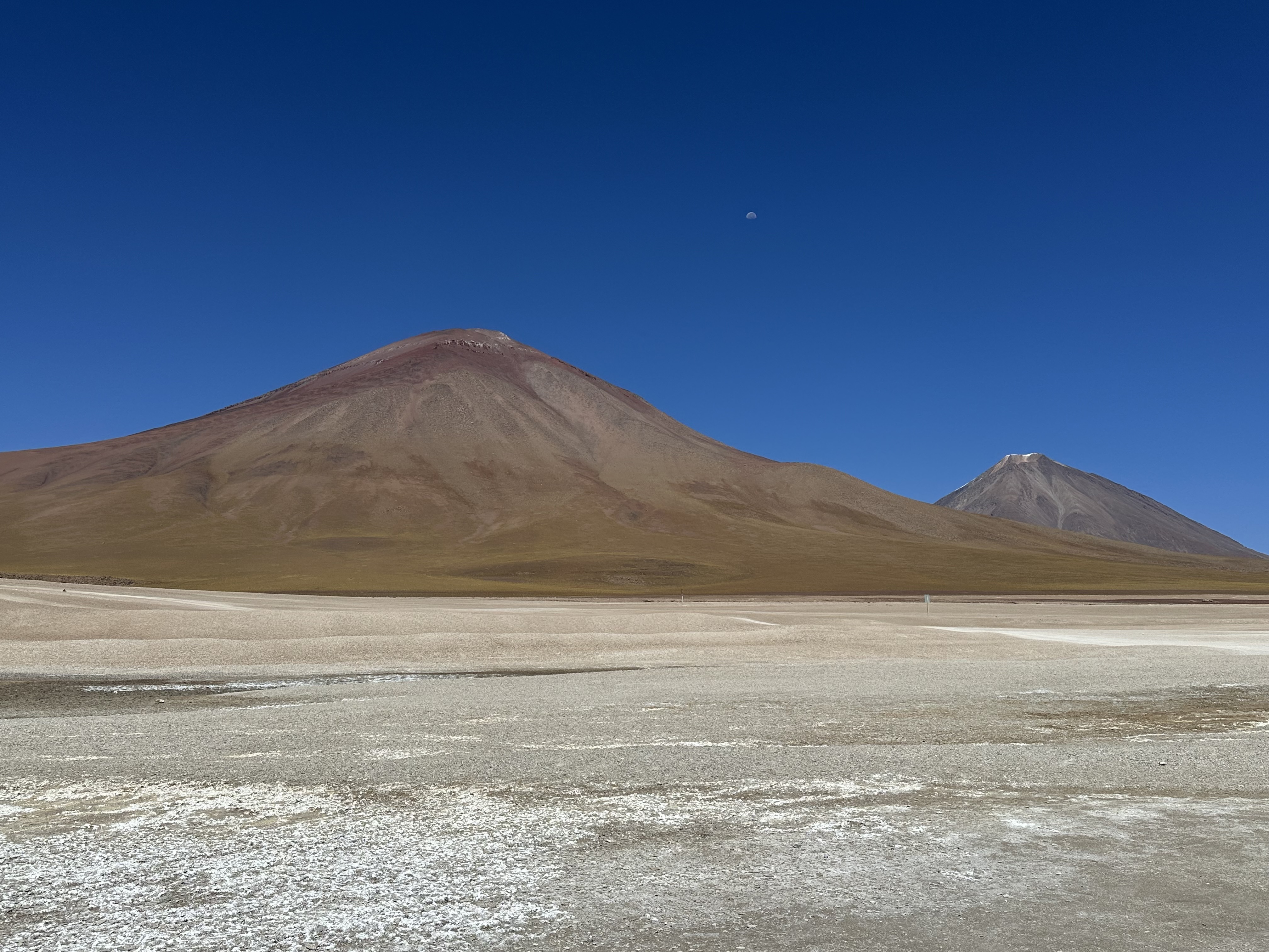 mountain and daytime moon Bolivia