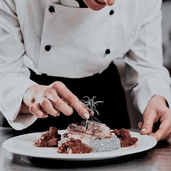 Chef chopping vegetables