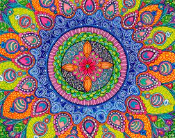 Completed colouring-in drawing