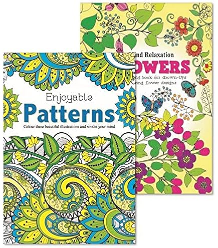 Pattern and flowers colouring books