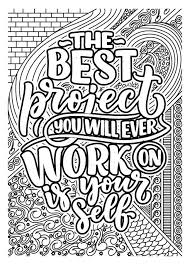 Colouring book quote: The best project you will ever work on is yourself