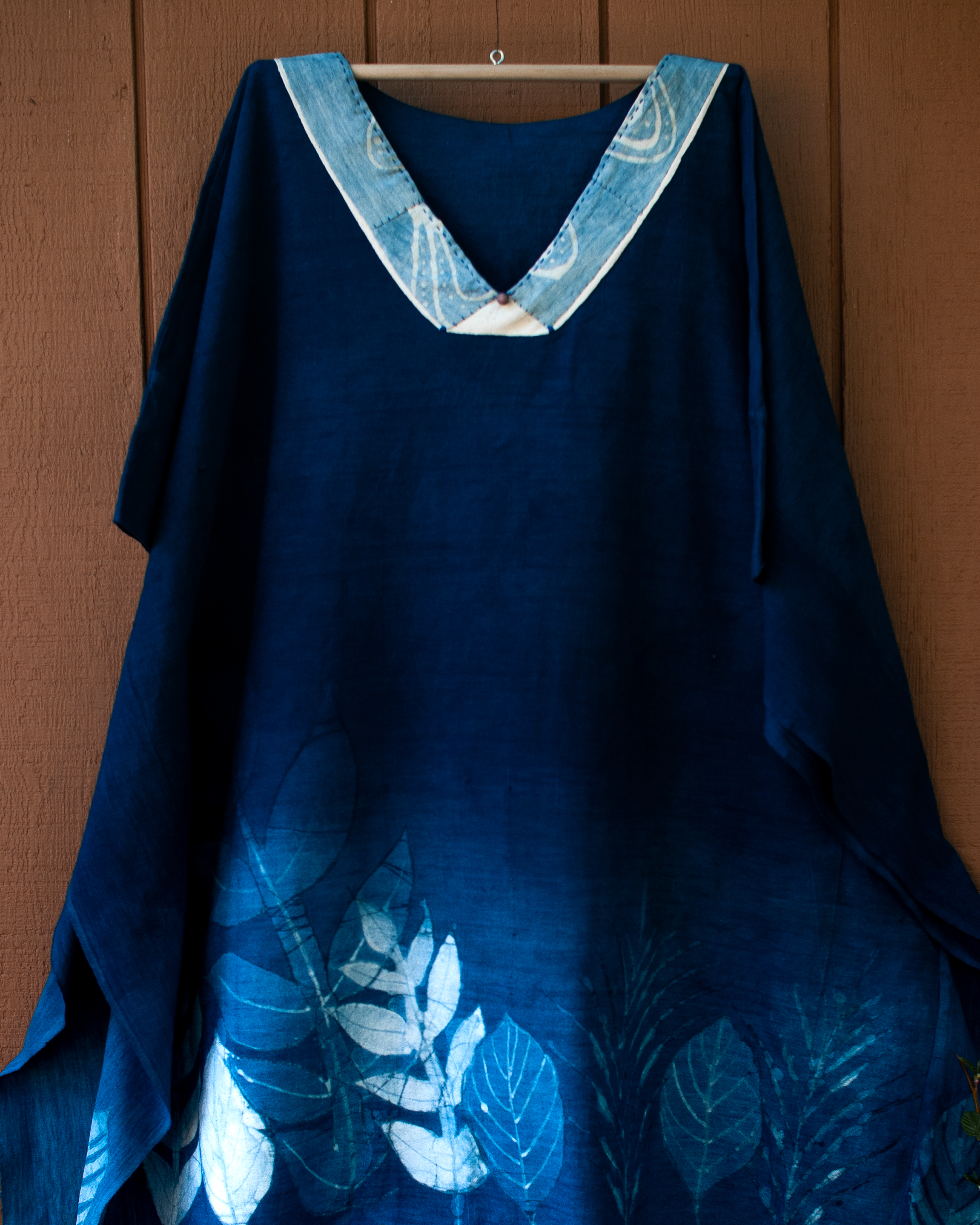 Comtemporary Wearable art using traditional indigo dyeing and batik techniques