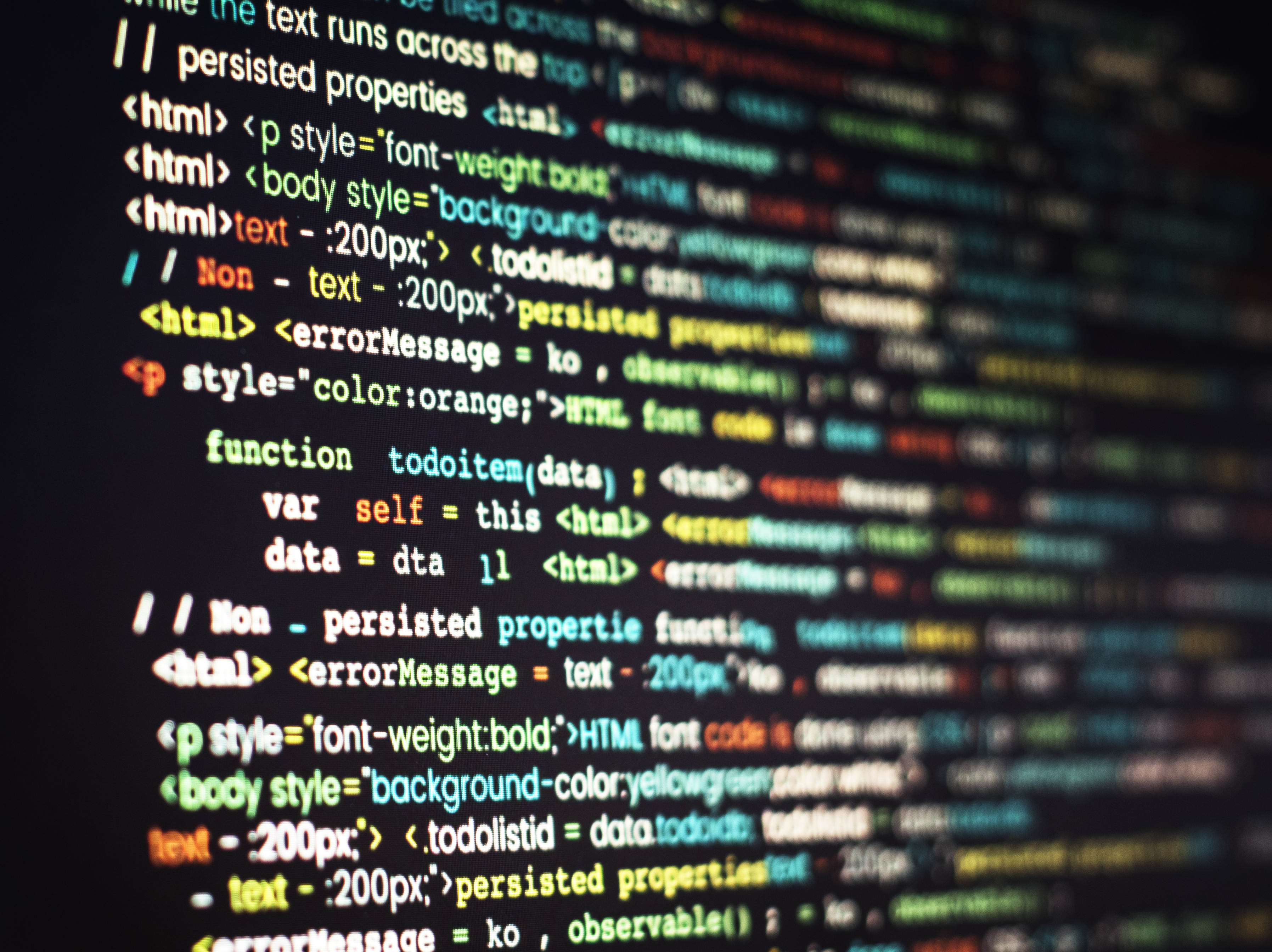 a picture of written code