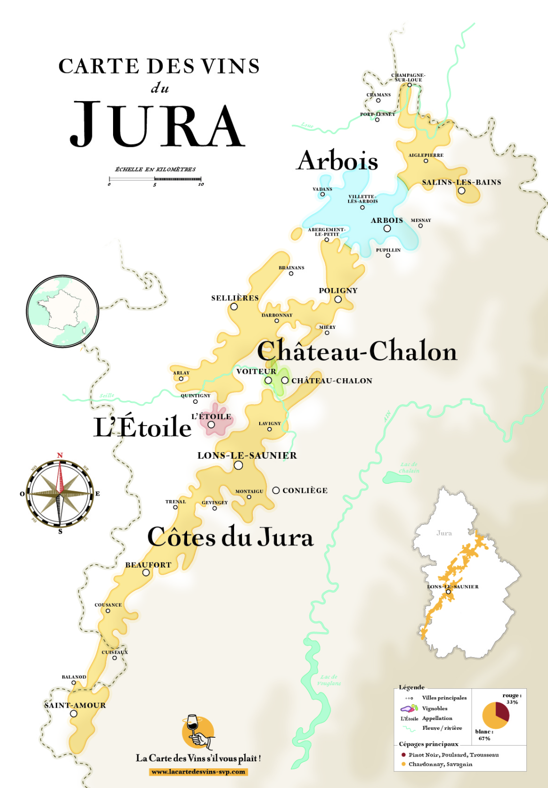 map Jura appellations