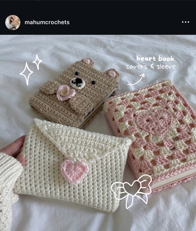 crochet book cover