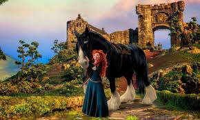 Merida riding Angus