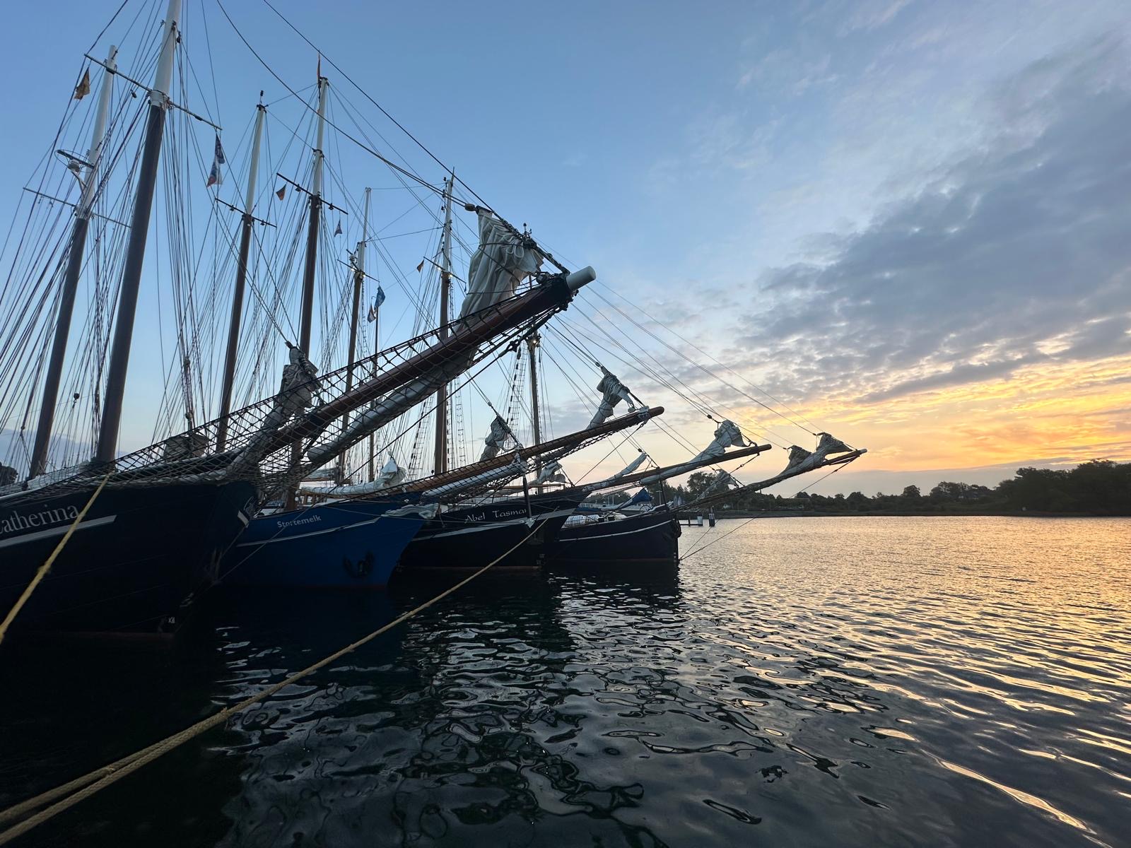 Sailboats on calm water