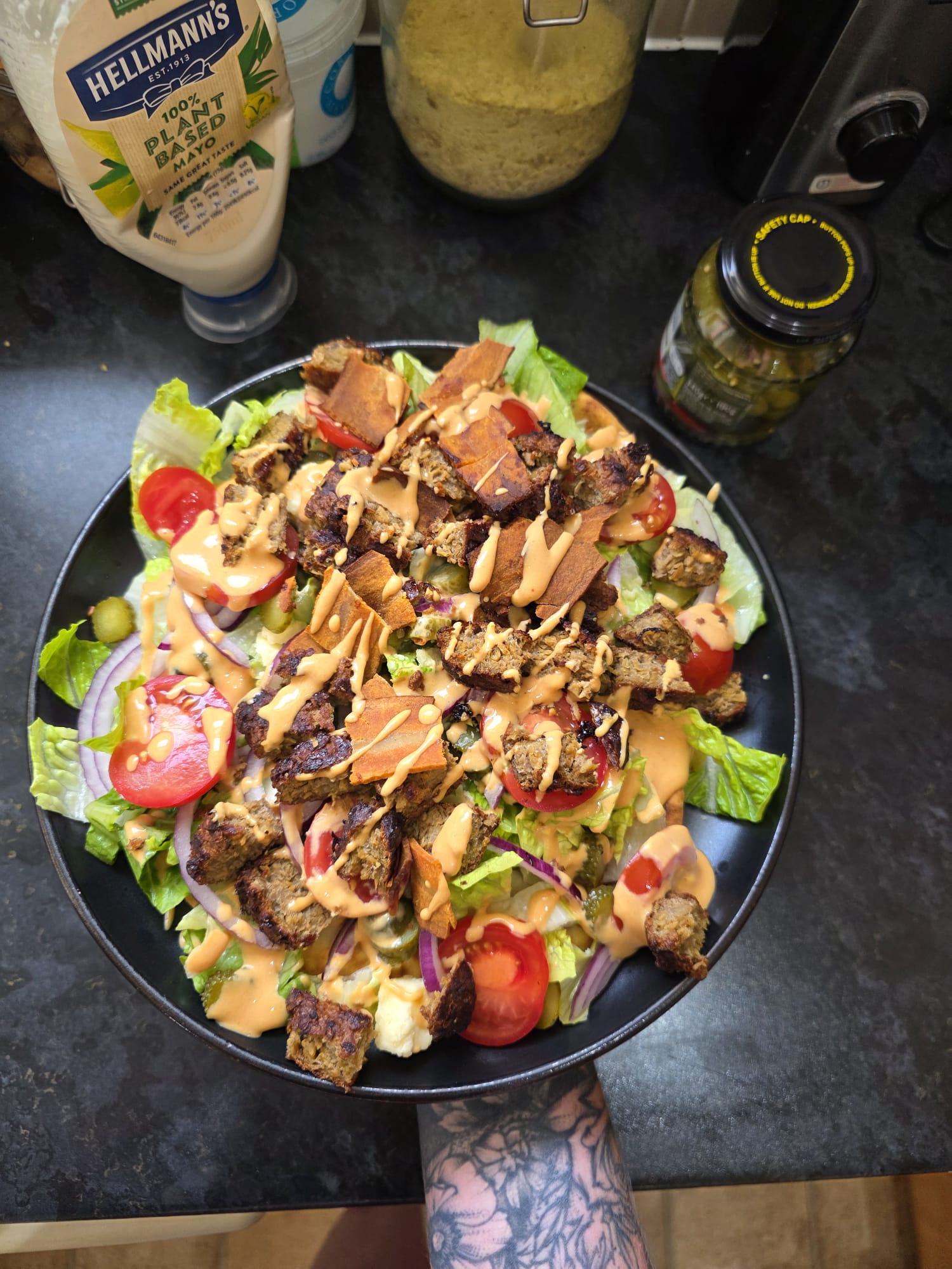 Vegan Cheeseburger Salad