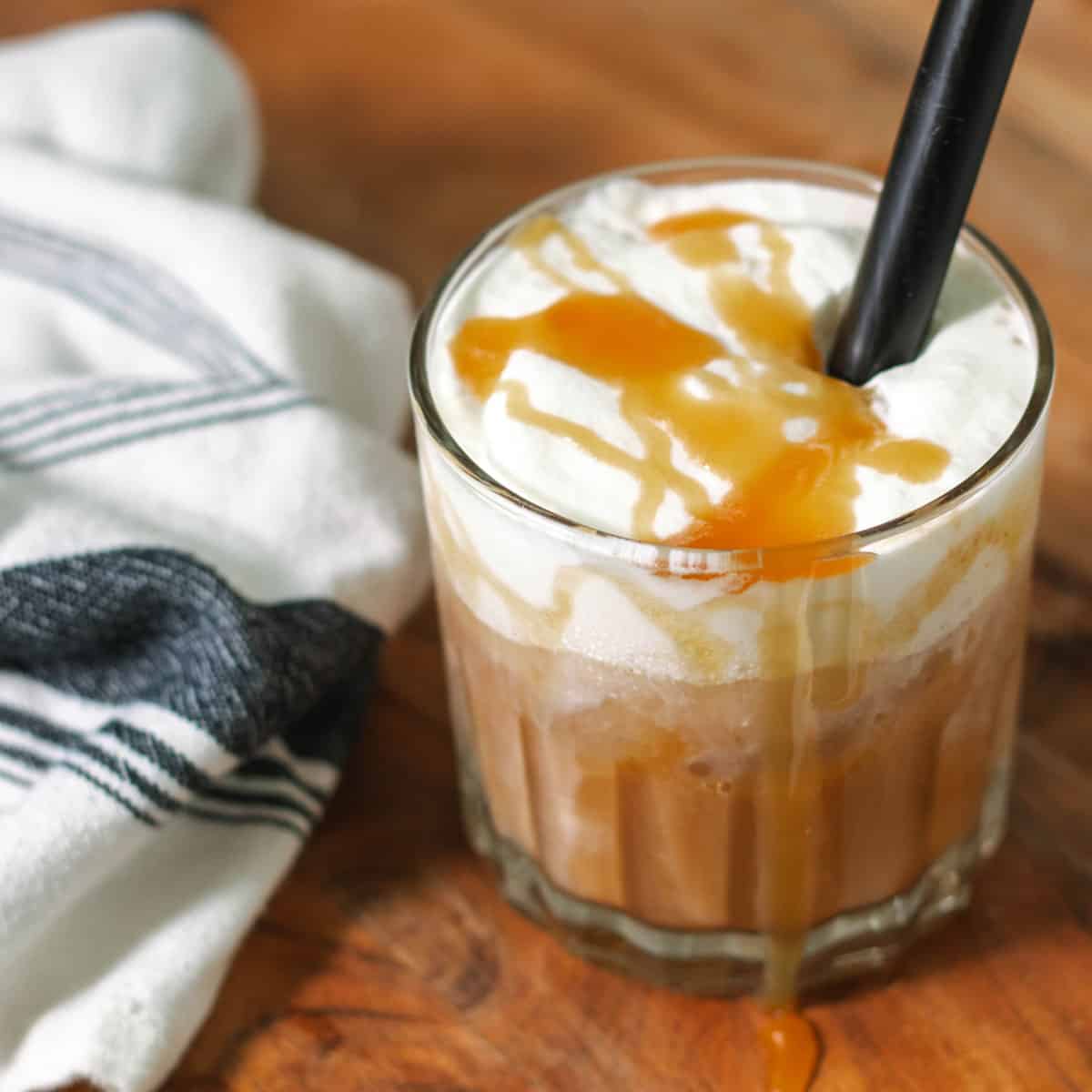 Iced caramel latte