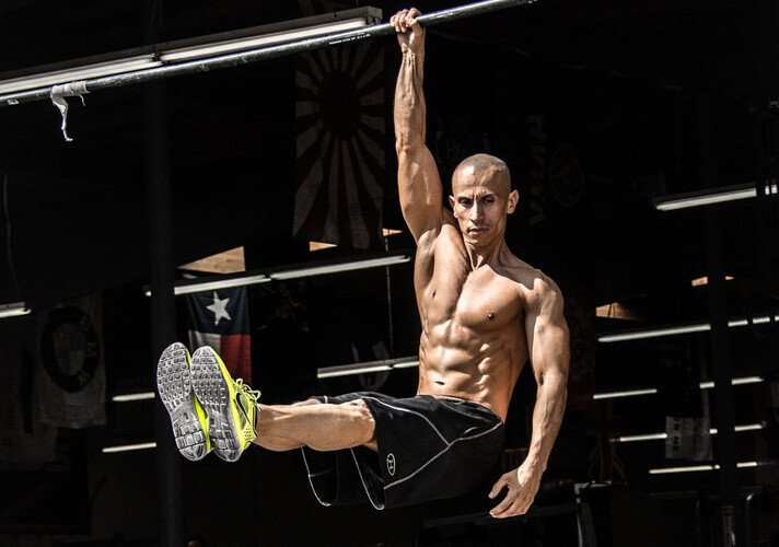 Man doing calisthenics