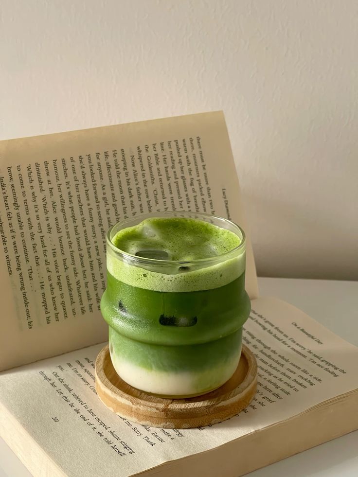 Matcha in a glass cup