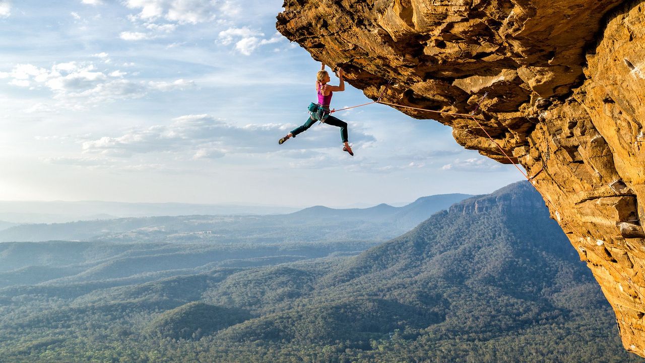 woman climbing