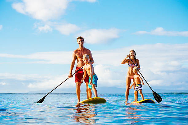 paddleboarding Family