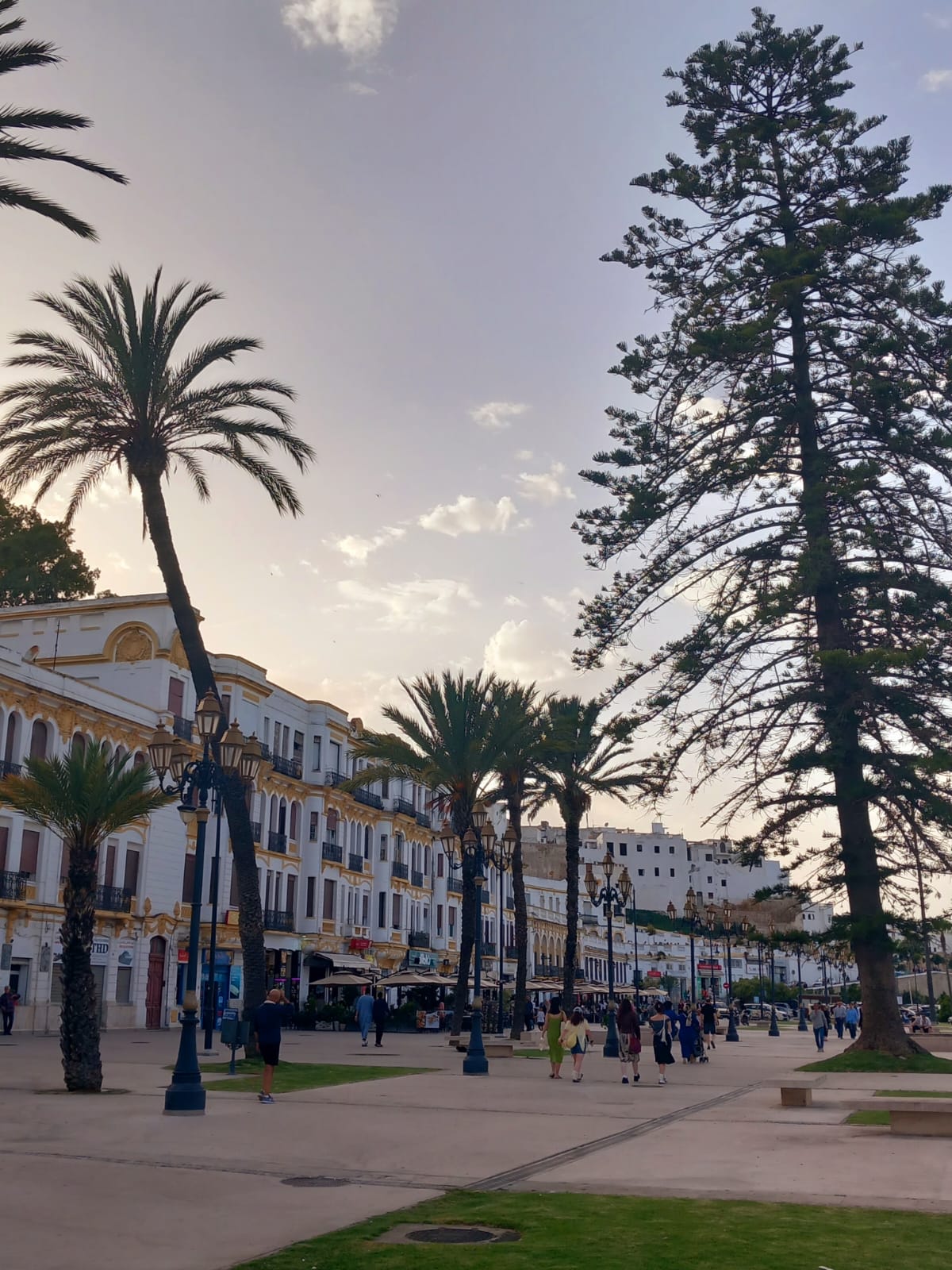 Street scene near the Lalla Abla Mosque at the entrance of the medina in Tangier