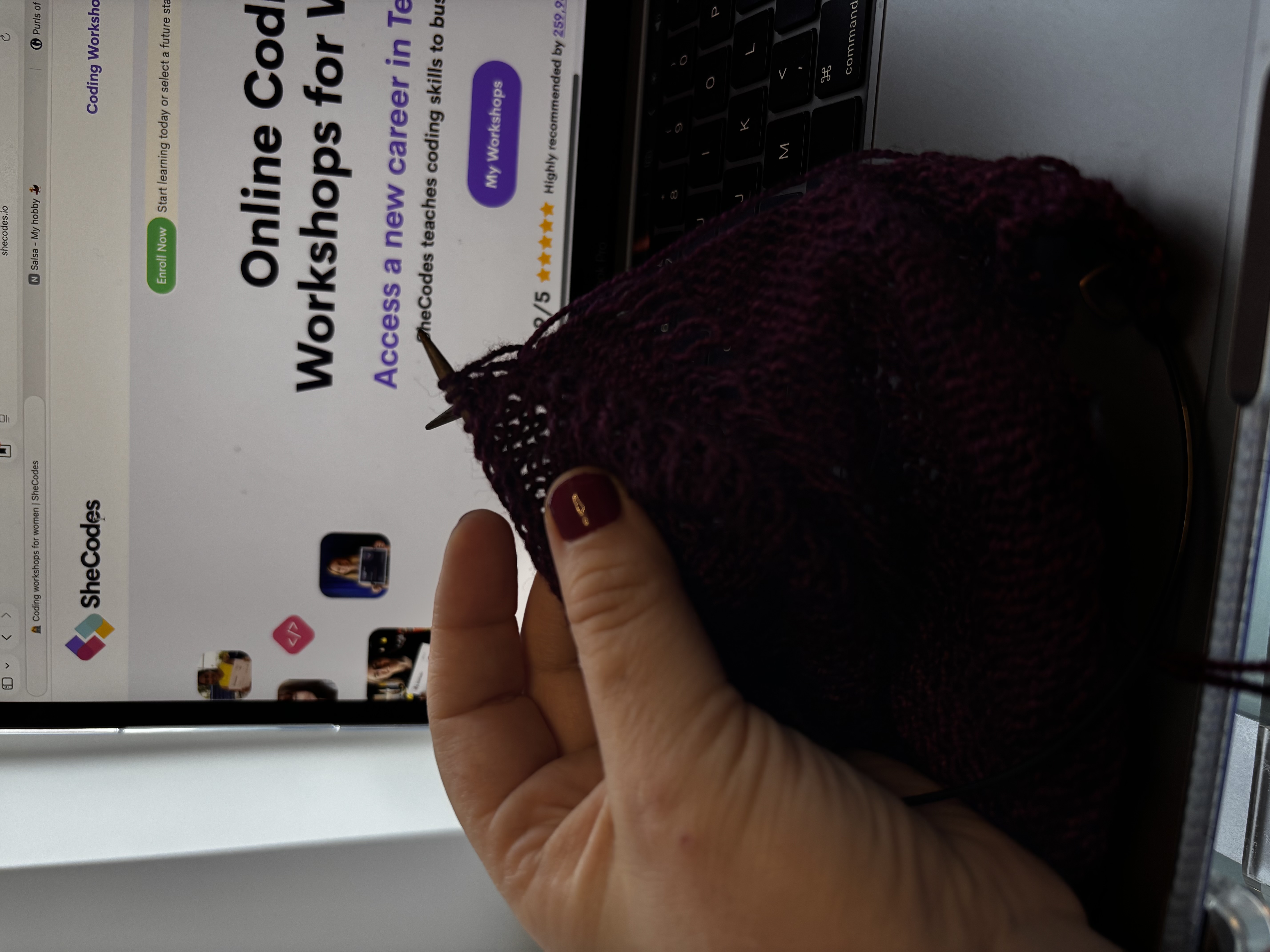 Knitting SheCodes photo