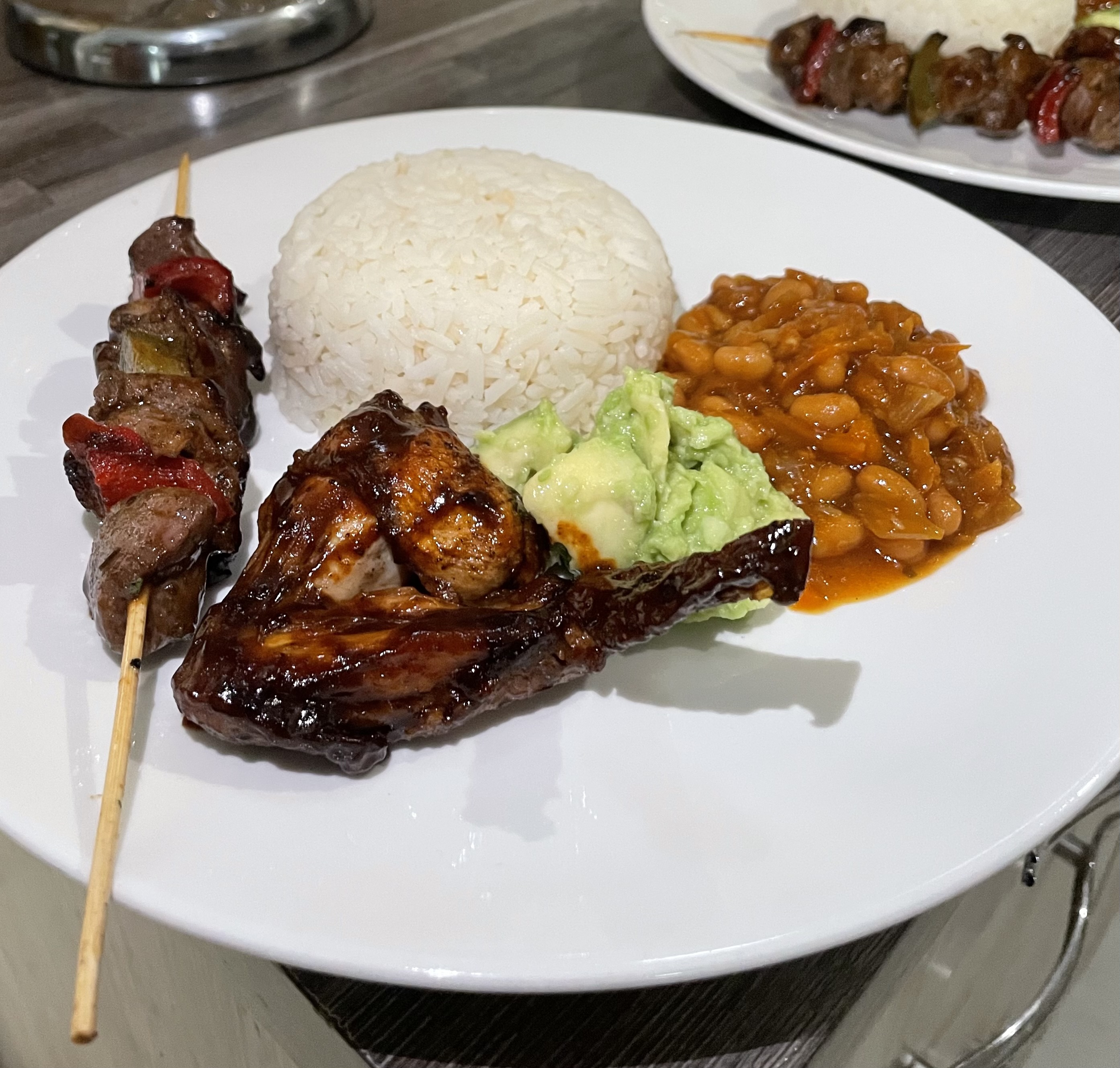 Peppered Stick Meat with BBQ Chicken Wings