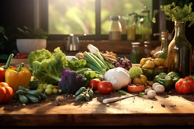 Organic food cooking Scene